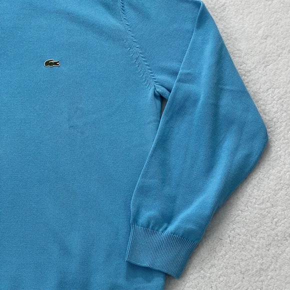 Lacoste Sweater 1/4 Zip Pullover 100% Cotton Blue Men's US Size XL VTG NWT - Picture 5 of 14